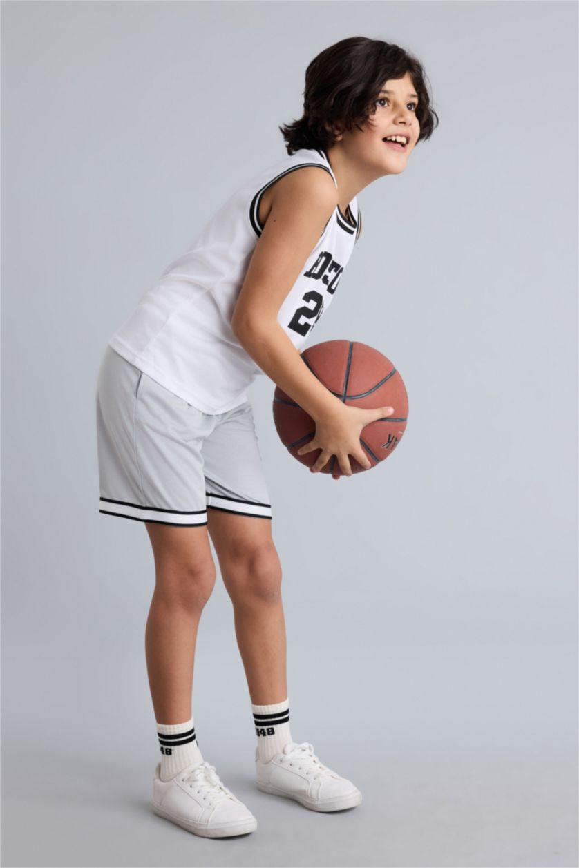 BOYS & TEENS Light Grey شورت اولادي رياضي تول اوفر سايز