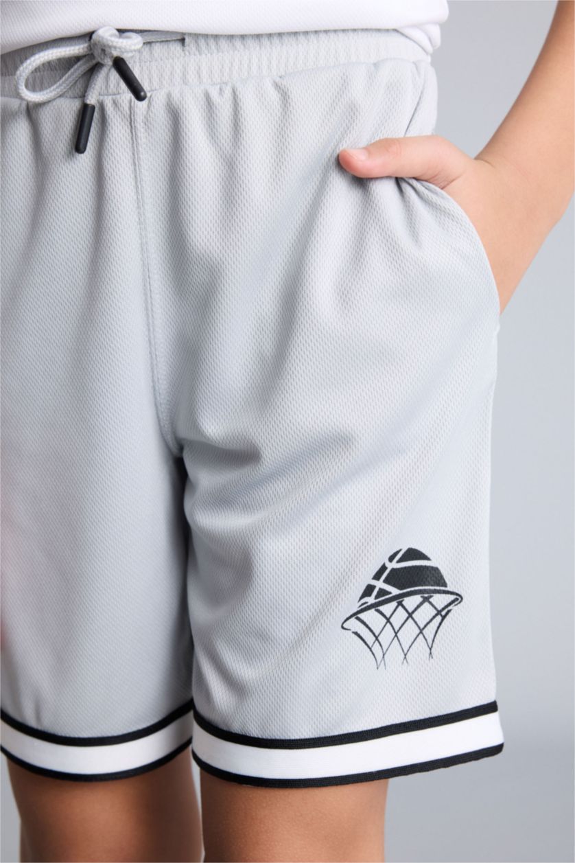 BOYS & TEENS Light Grey شورت اولادي رياضي تول اوفر سايز