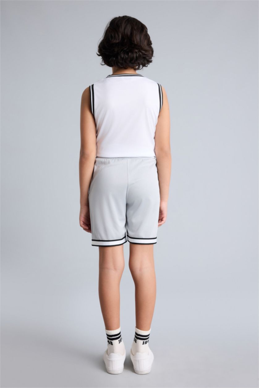 BOYS & TEENS Light Grey شورت اولادي رياضي تول اوفر سايز