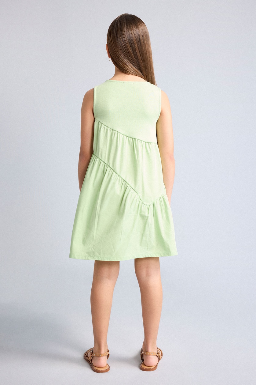 GIRLS & TEENS Light Green Regular Fit Sleeveless Woven Dress
