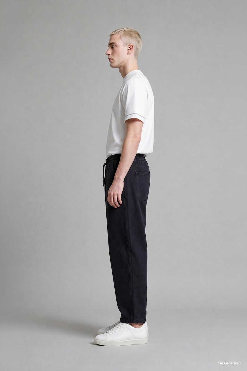 HOMME Noir Jean à jambes larges Coupe barrel
