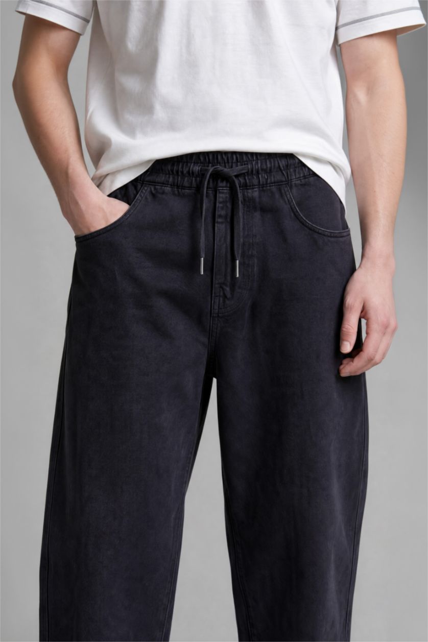 رجال أسود Wide Leg Jeans