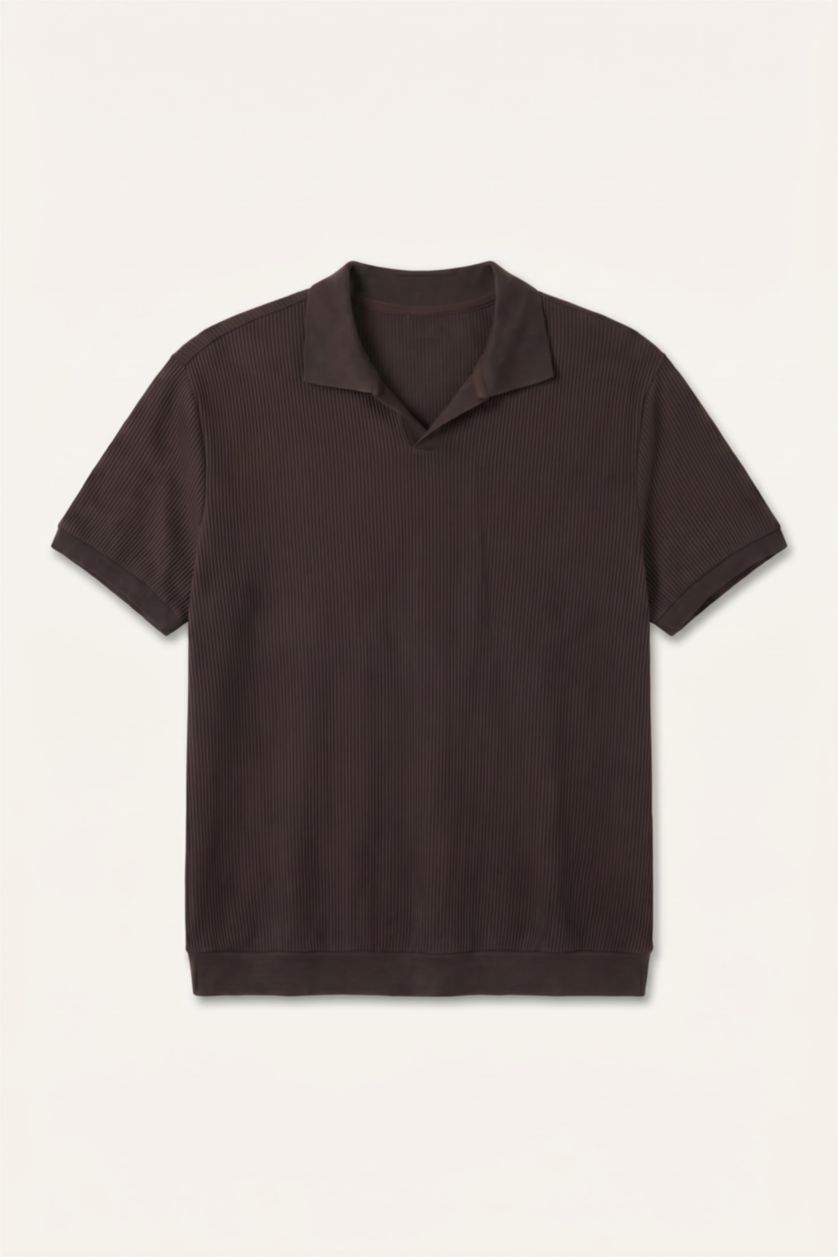 Men Brown Regular Fit Short Sleeve Polo T-Shirt