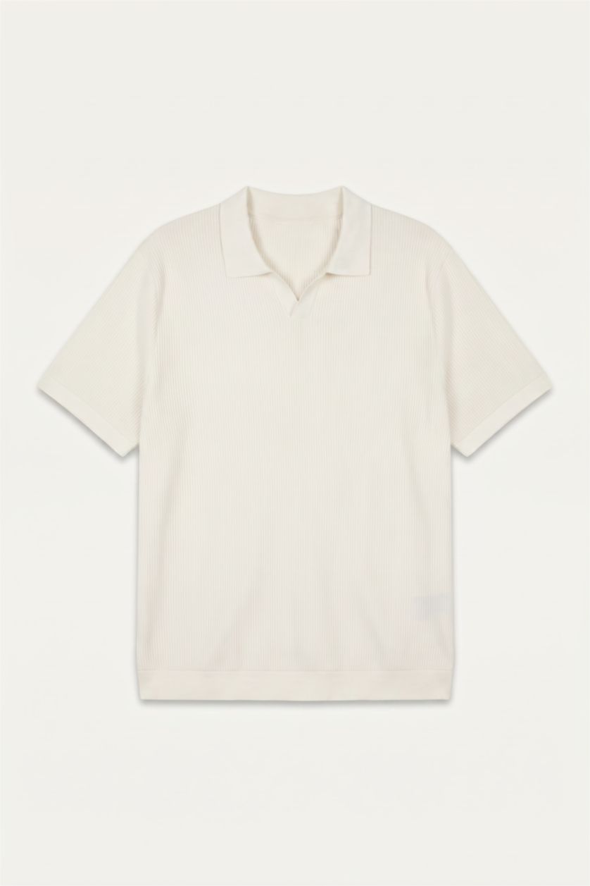 HOMME Écru Polo grande taille à manches courtes Coupe régulière