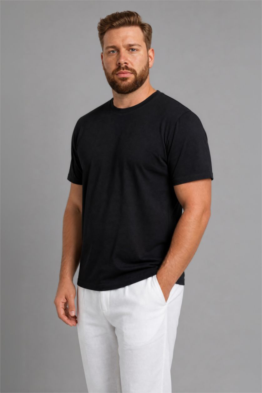 MAN Black Regular Fit Short Sleeve T-Shirt