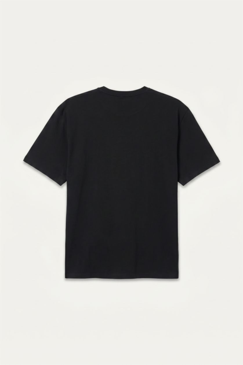 Men Black Regular Fit Short Sleeve T-Shirt