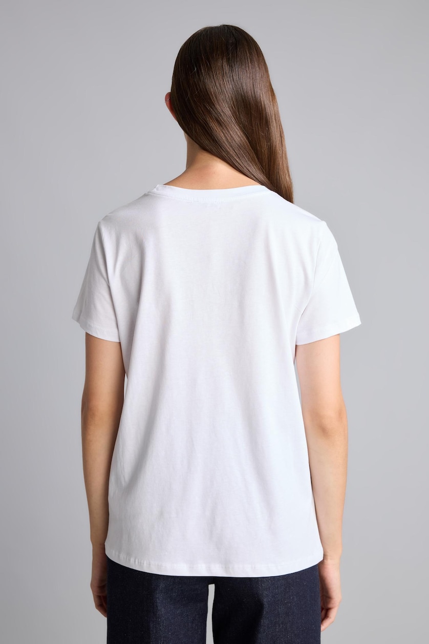 WOMAN White 100% Cotton Relax Fit Slogan Printed Jersey T-Shirt