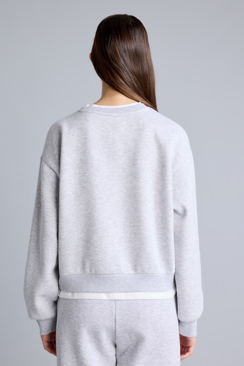 Woman Grey Melange Relax Fit Sweatshirt