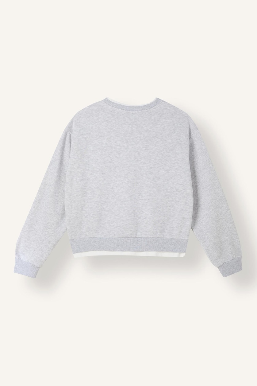Woman Grey Melange Relax Fit Sweatshirt