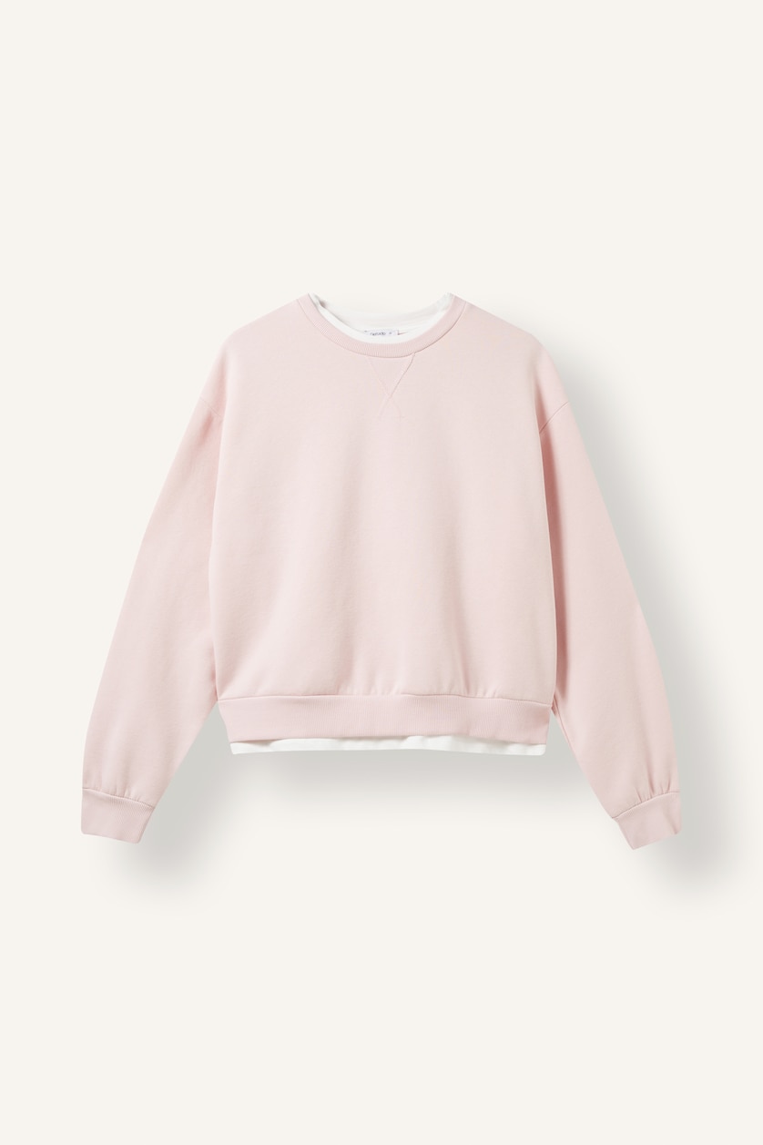 Kadın Açık Pembe Relax Fıt Sweatshirt