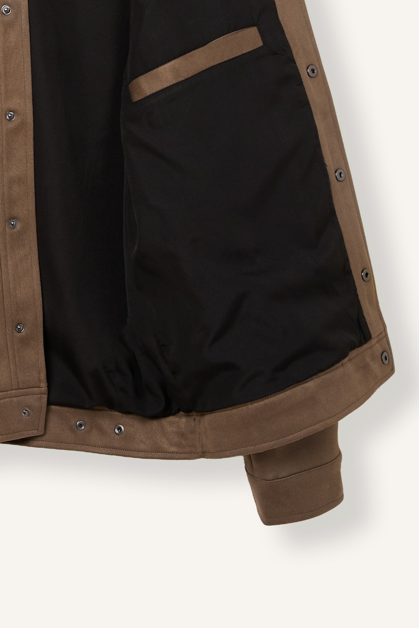 MAN Brown Slim Fit Shirt Collar Jacket