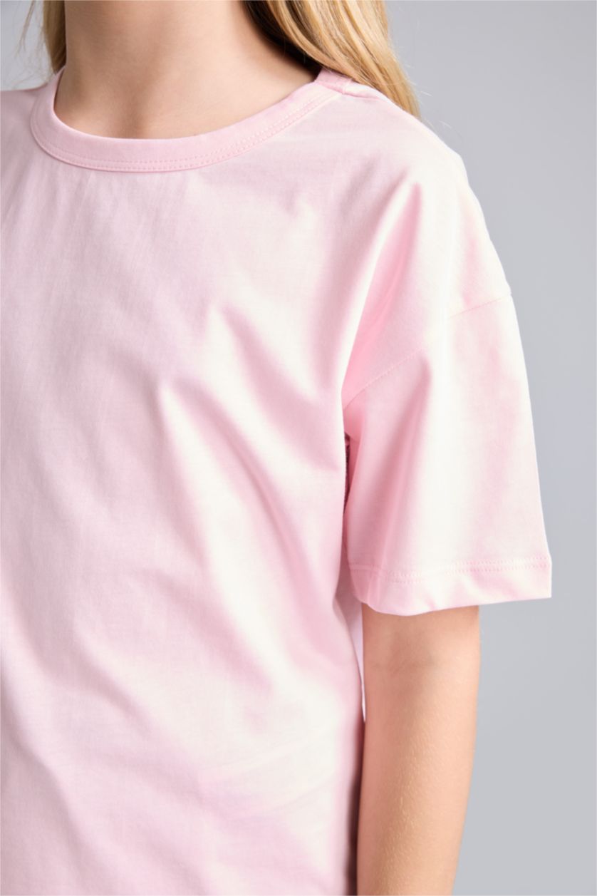 Young Girls - Teen Girls Anthracite 2 piece Printed Short Sleeve T-Shirt