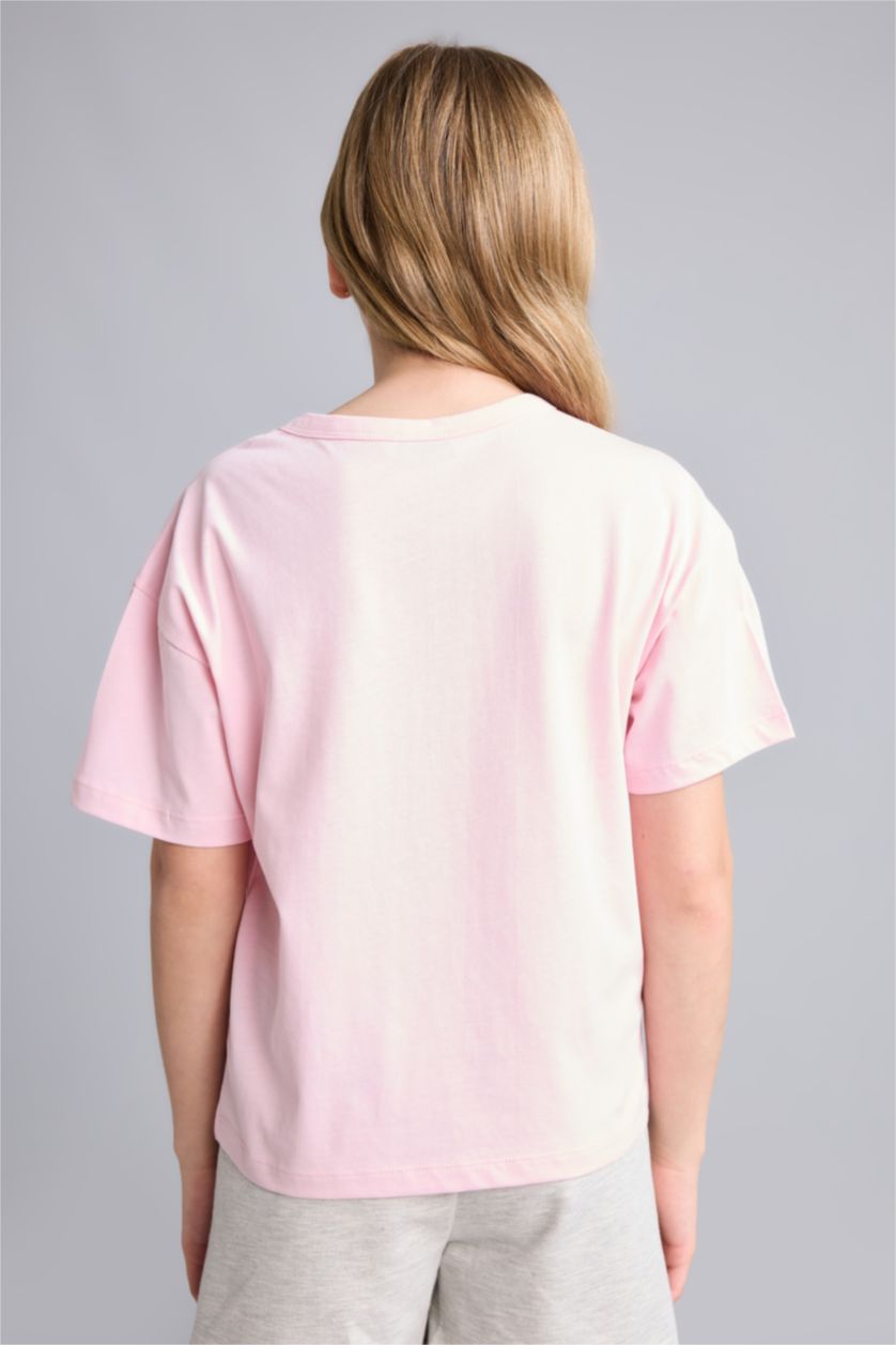Young Girls - Teen Girls Anthracite 2 piece Printed Short Sleeve T-Shirt