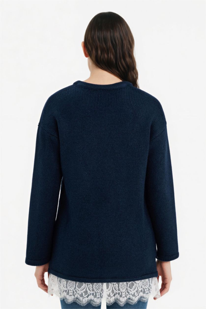 Woman NAVY Regular Fit Crew Neck Pullover