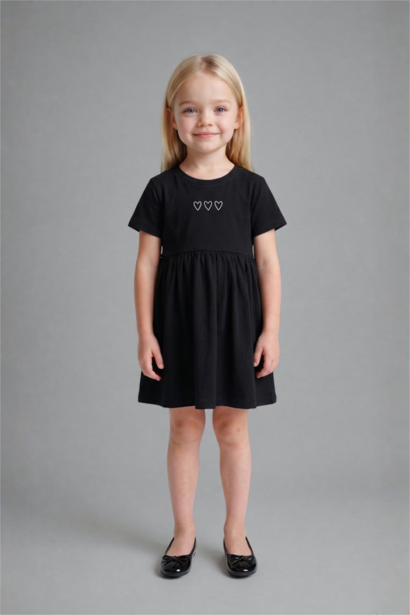 BABY GIRL Black Baby Girl Patterned Dress