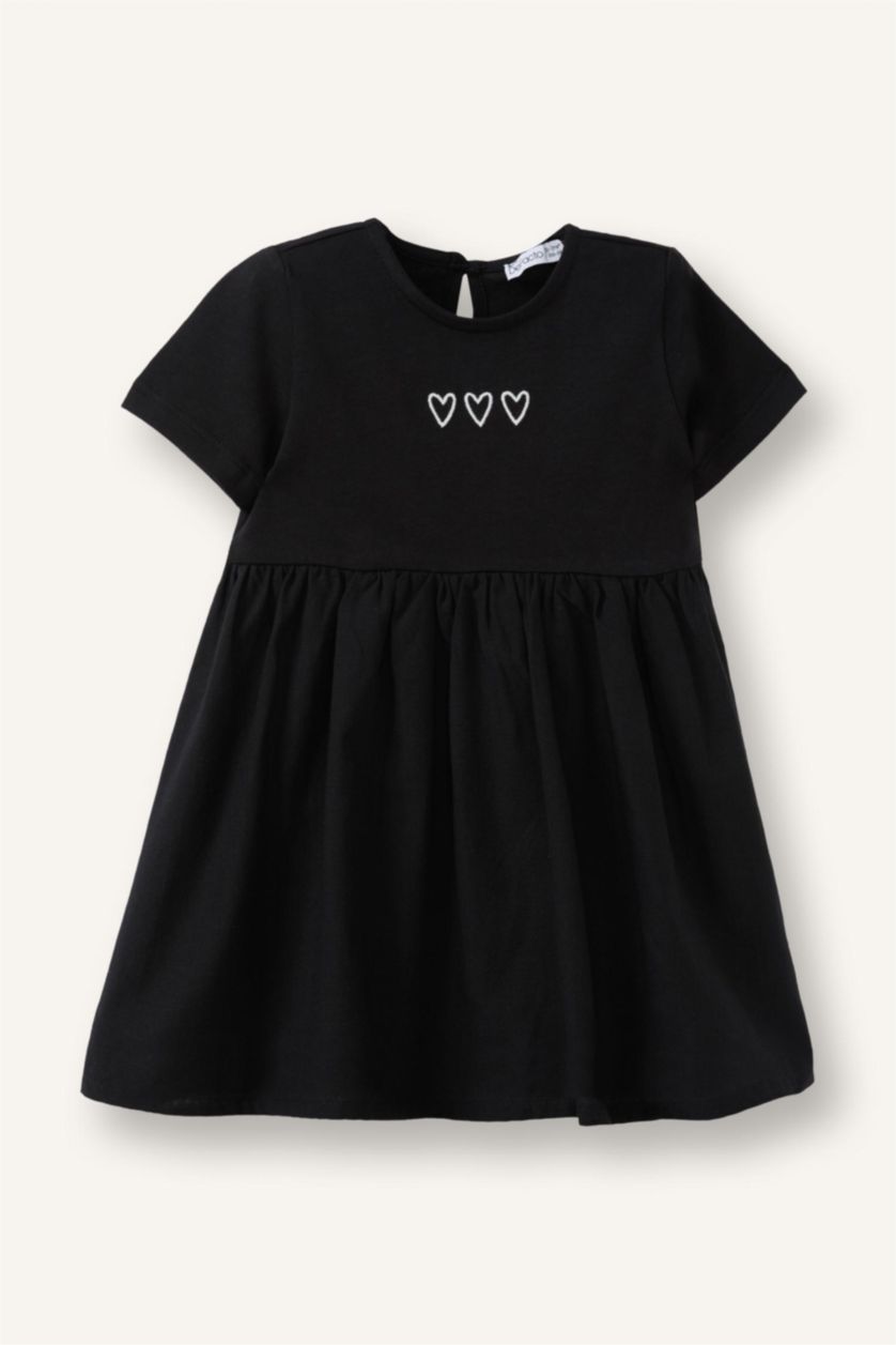 BABY GIRL Black Baby Girl Patterned Dress