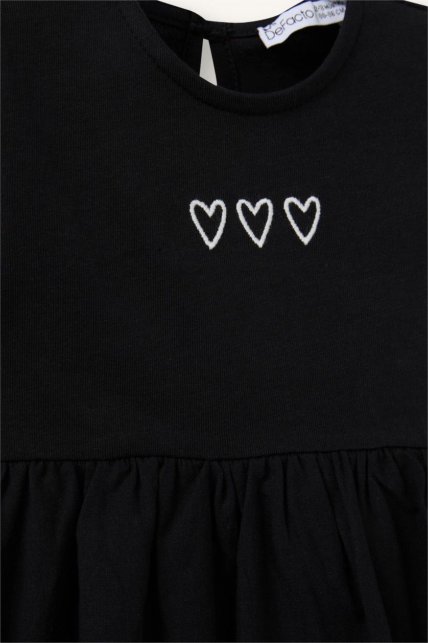 BABY GIRL Black Baby Girl Patterned Dress