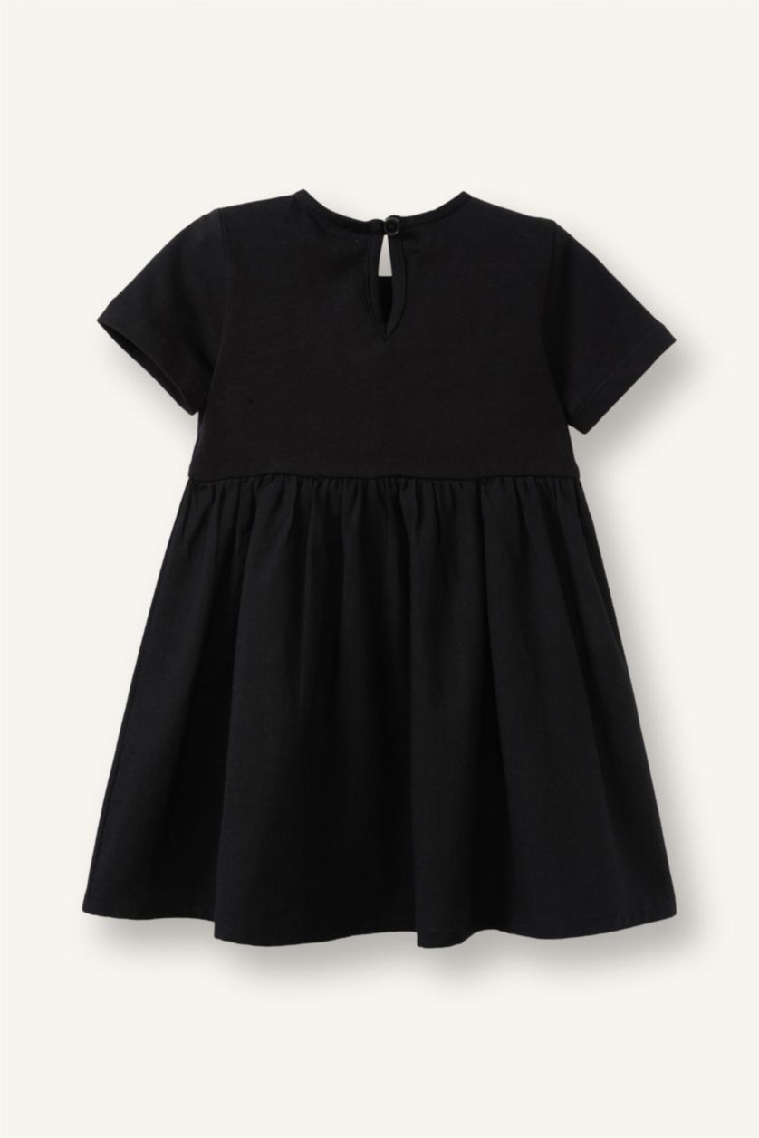 BABY GIRL Black Baby Girl Patterned Dress