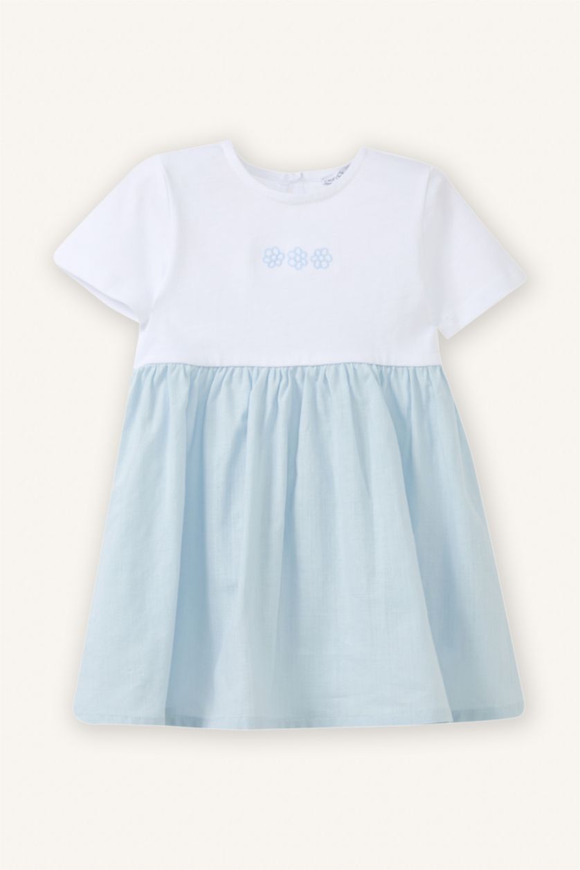 Kız Bebek Beyaz Desenli Elbise Kız Bebek