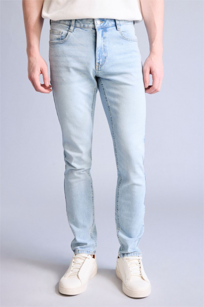 MAN Light Blue Pedro Slim Fit Trousers