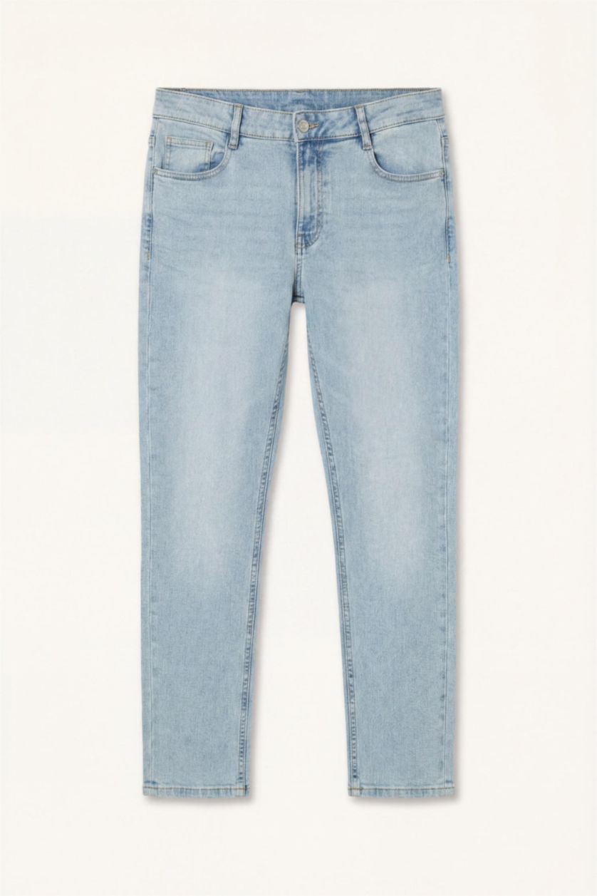 MAN Light Blue Pedro Slim Fit Trousers