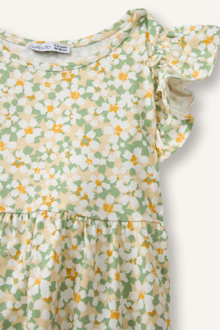 Kız Bebek Sarı Desenli Elbise Kız Bebek