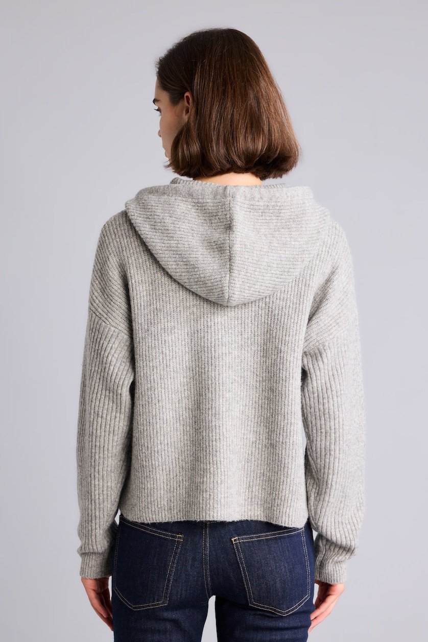 Әйелдерге Ашық Сұр Меланж Regular Fit кардиган