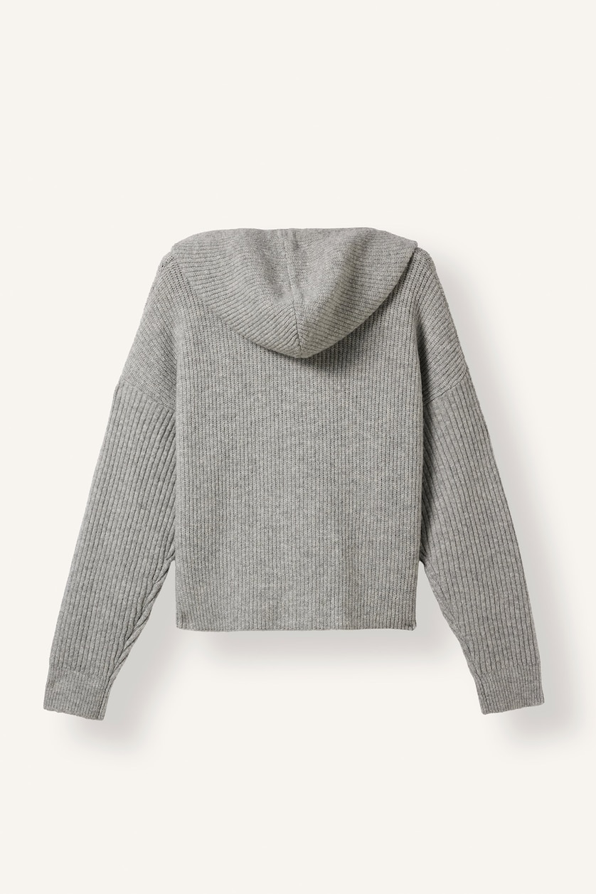 Әйелдерге Ашық Сұр Меланж Regular Fit кардиган