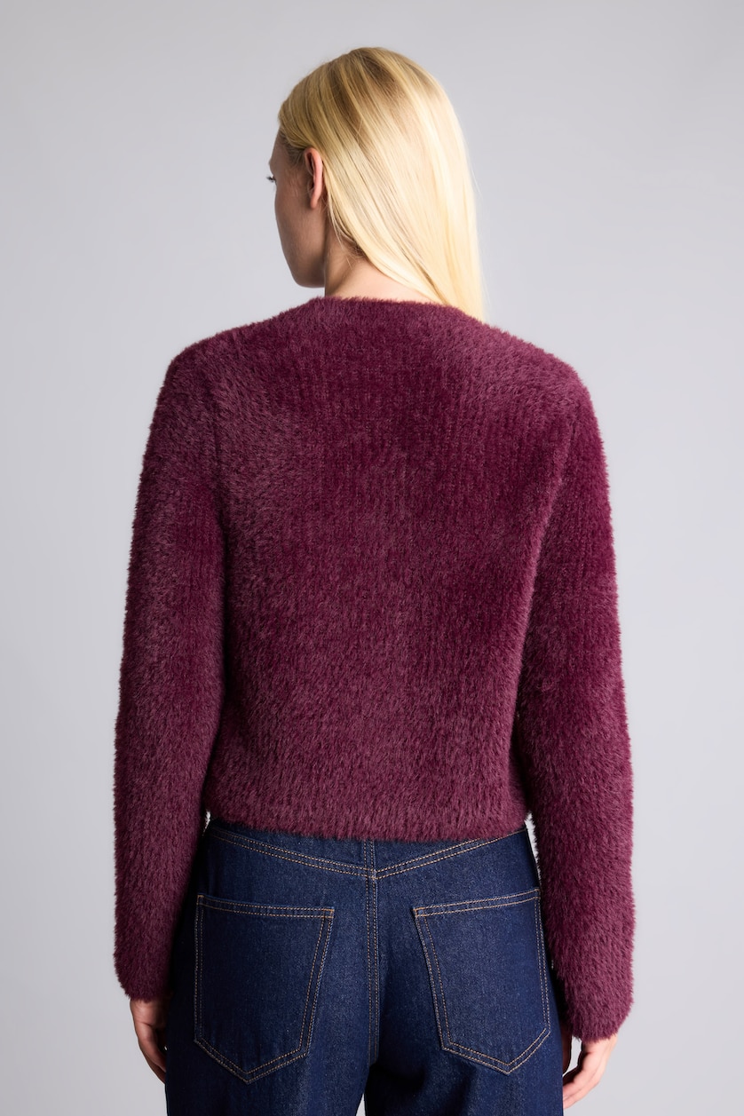 Women Bordeaux Regular Fit Knitwear Cardigan