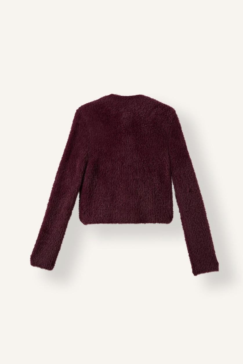 Women Bordeaux Regular Fit Knitwear Cardigan