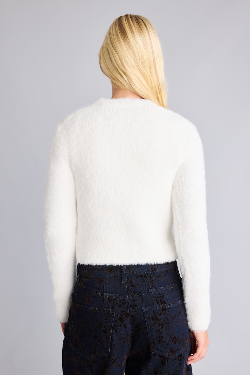 Women Ecru Regular Fit Knitwear Cardigan