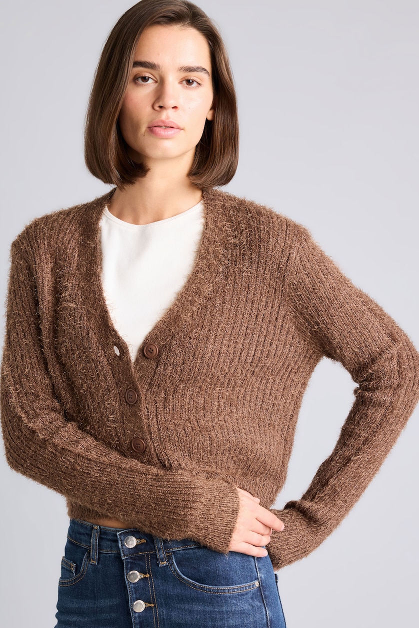 Әйелдерге Қоңыр Regular Fit кардиган