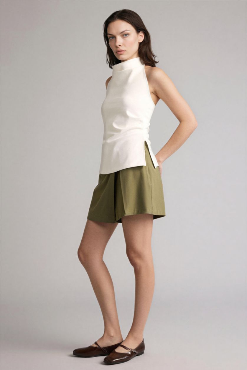 Женщины Хаки Шорты со средней талией для женщин