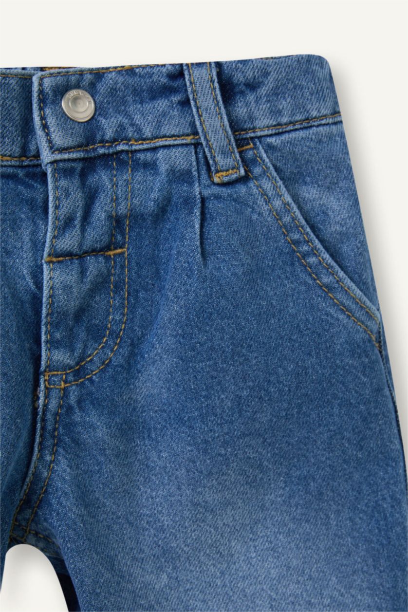 BABY GIRL Blue Baby Girl 100% Cotton Baggy Fit Cotton Trousers