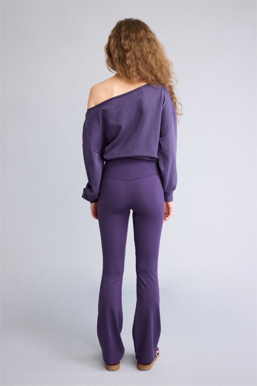 نساء بنفسجي توب بيزك سادة