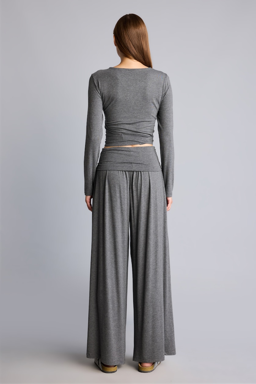Women Grey Melange Regular Fit Fall in Love