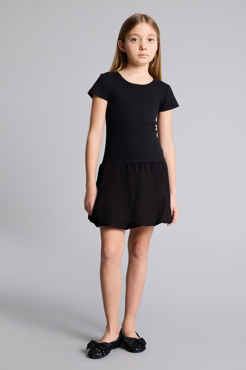 Young Girls - Teen Girls Black Girl Half Sleeve Dress