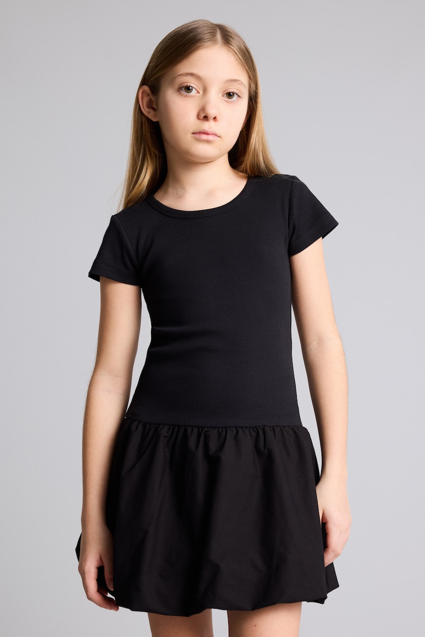 Young Girls - Teen Girls Black Girl Half Sleeve Dress