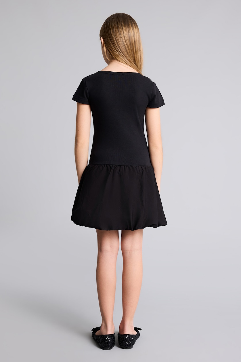 Young Girls - Teen Girls Black Girl Half Sleeve Dress