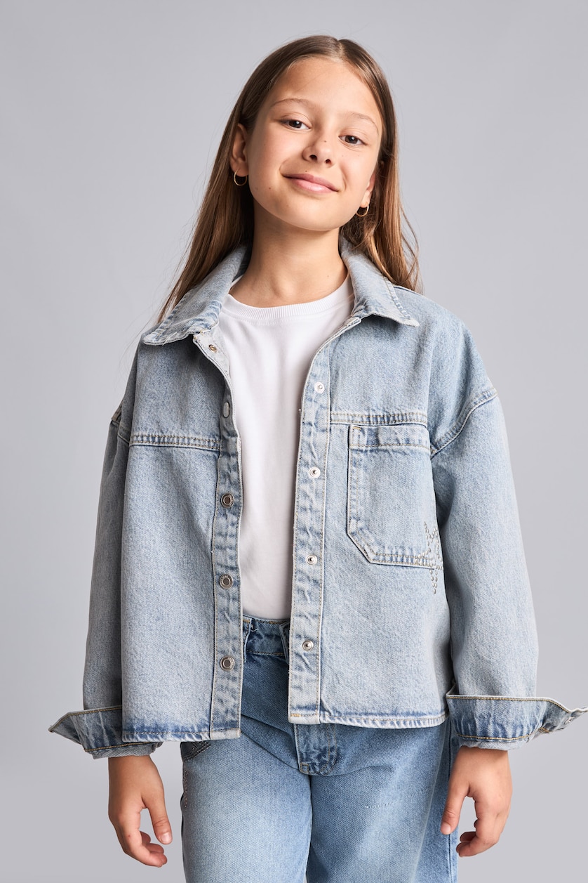 Young Girls - Teen Girls Light Green Denim Jacket