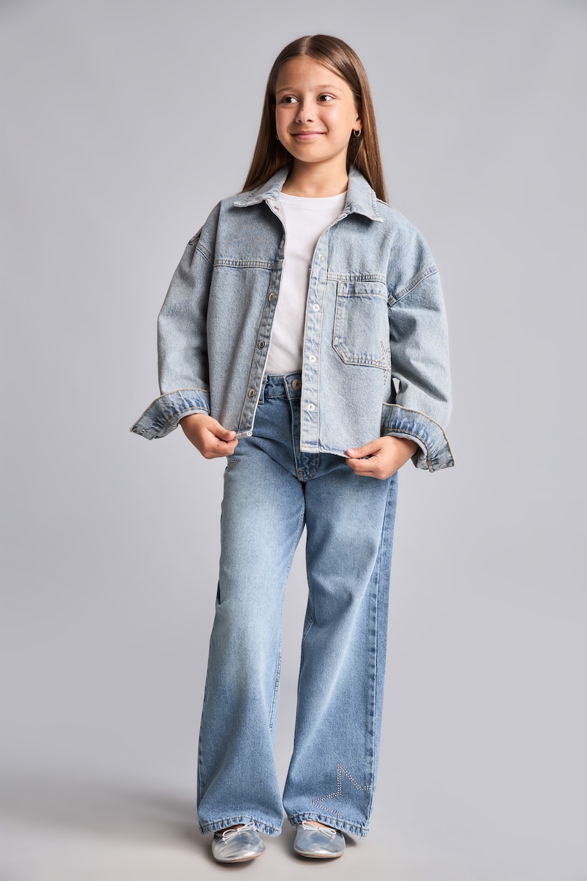 Young Girls - Teen Girls Light Green Denim Jacket
