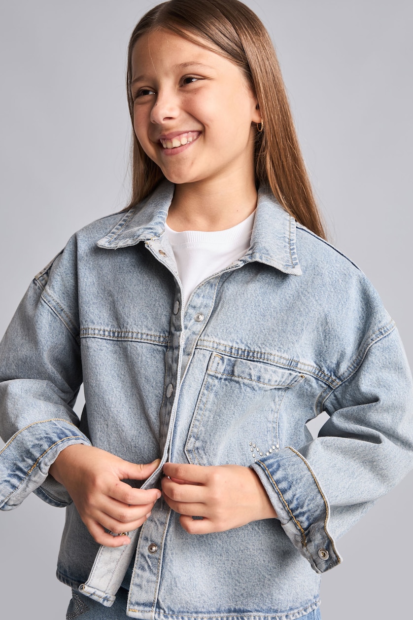 Young Girls - Teen Girls Light Green Denim Jacket