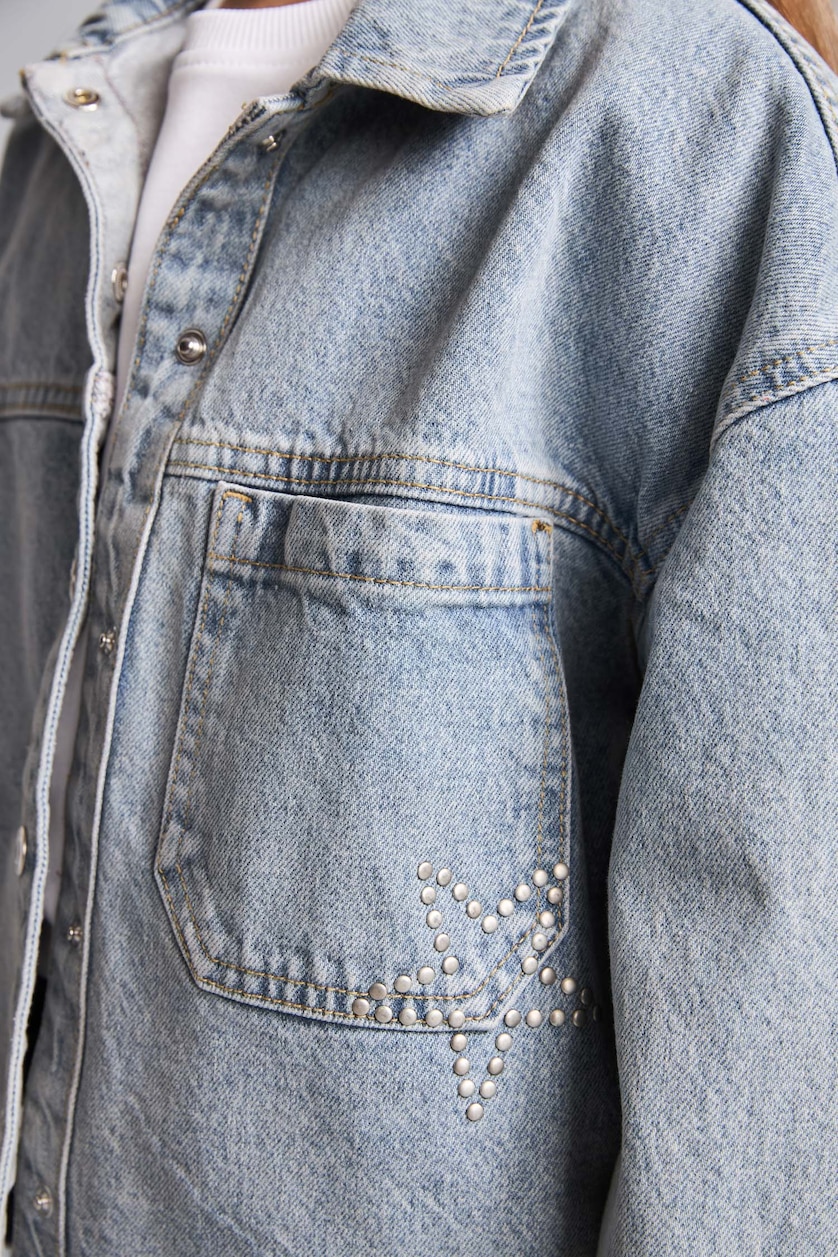 Young Girls - Teen Girls Light Green Denim Jacket