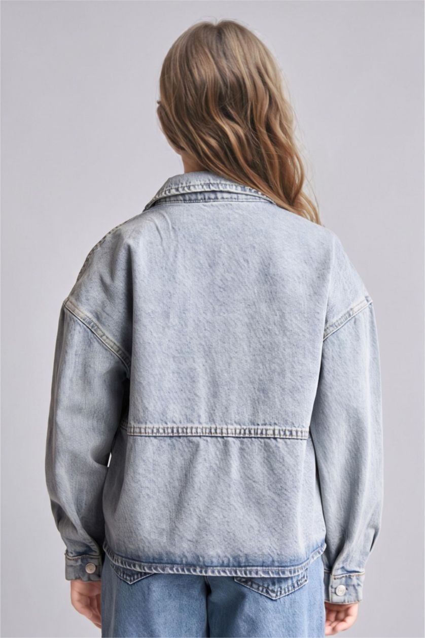 Young Girls - Teen Girls Light Green Denim Jacket