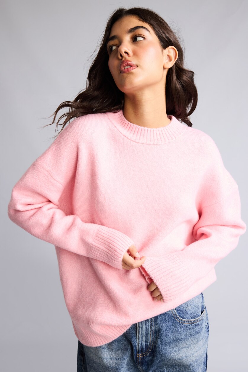 Woman Light Pink Oversize Fit Pullover
