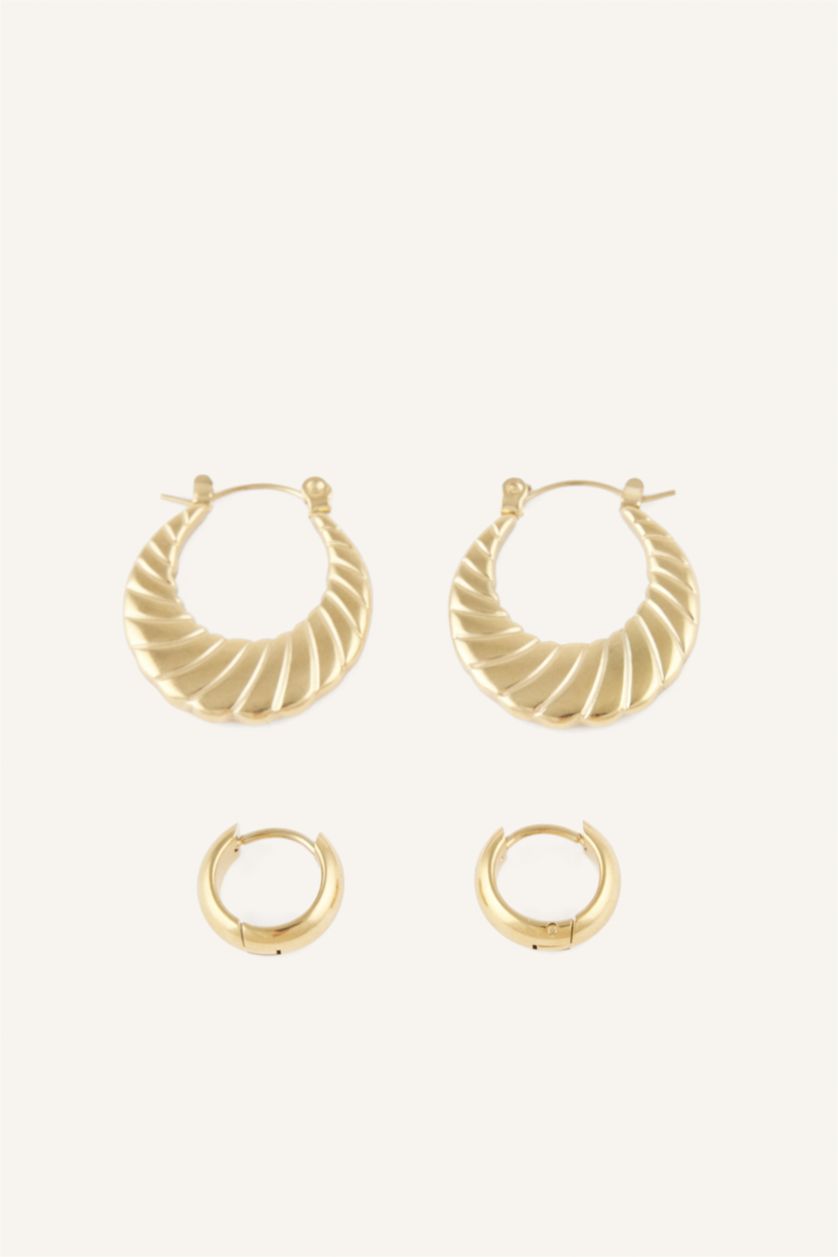 Women Altın 2 piece Earring