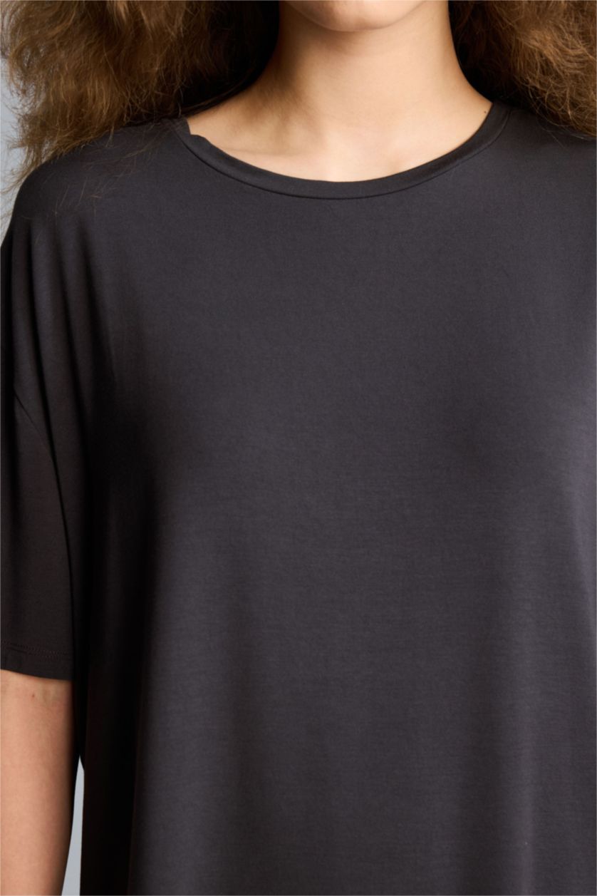 حريمي أنثرا تيشيرت نص كم قصة مريحة