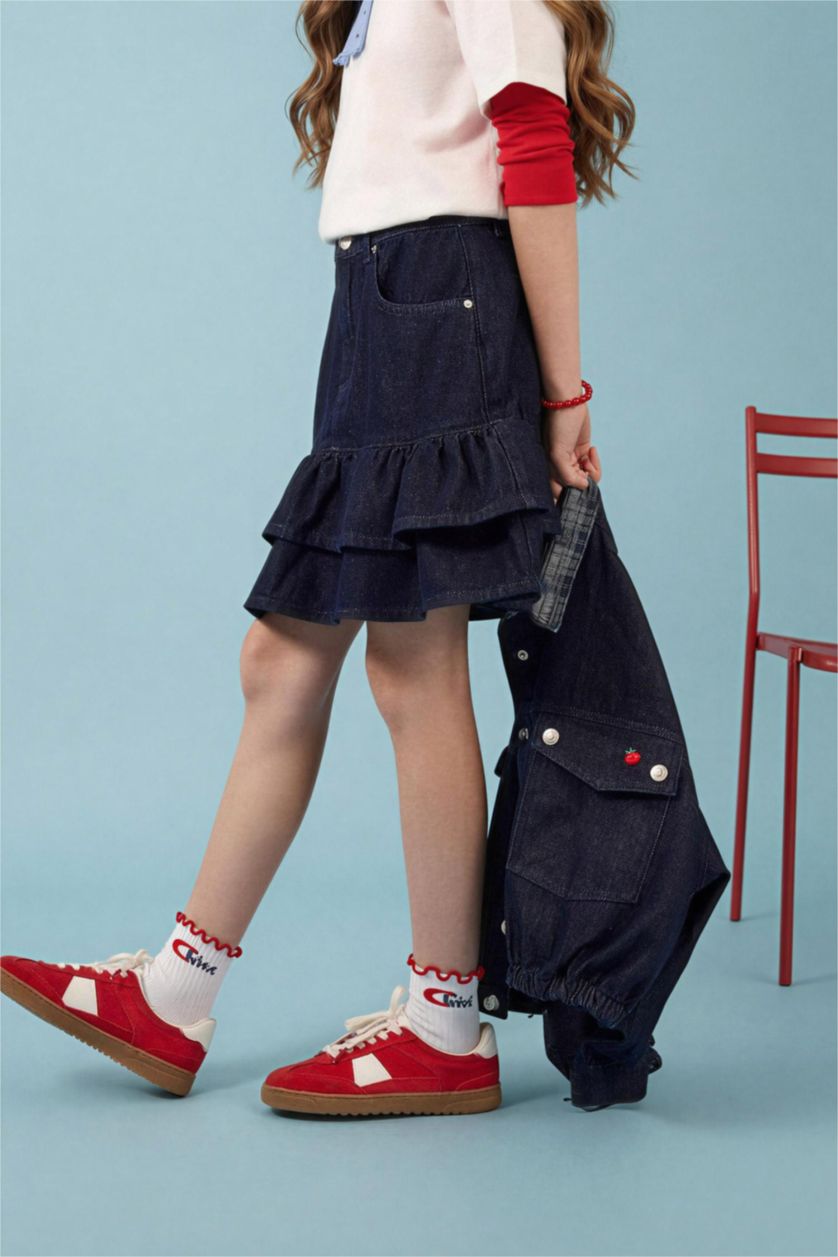 Kız Çocuk - Genç Kız Mavi Jean Etek Kız Çocuk