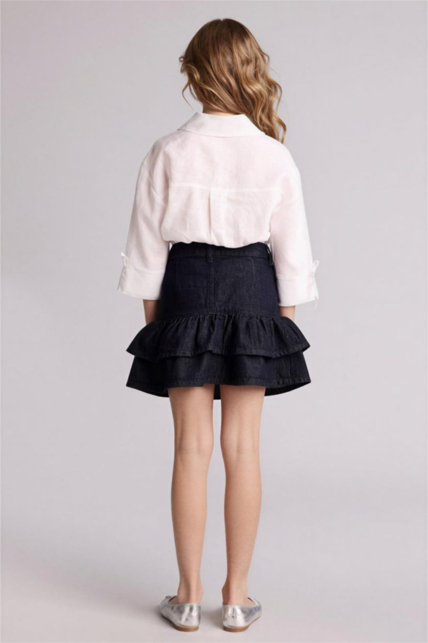 Kız Çocuk - Genç Kız Mavi Jean Etek Kız Çocuk