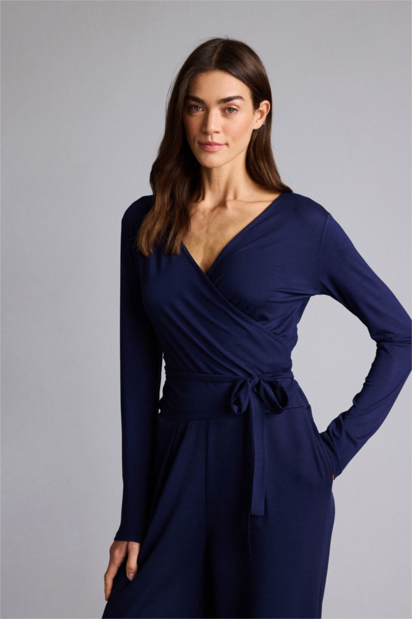 Kadın Lacivert Regular Fıt Uzun Kollu Üst